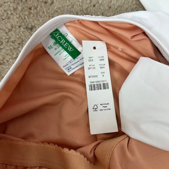 NEW J.Crew Bow One Shoulder One-Piece Swim Suit White Size 6 Women's - Picture 4 of 4